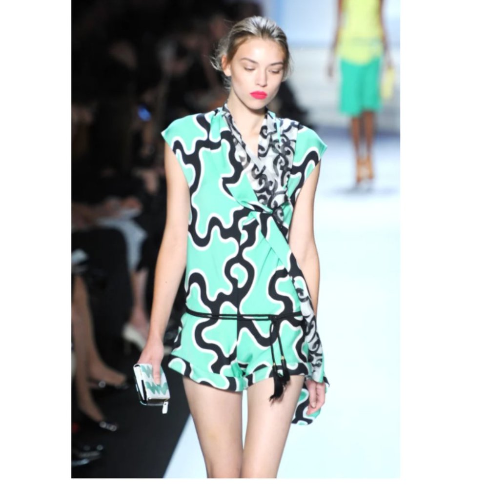Free with purchase,  Diane vonFurstenberg SS 2011 abstract print shorts